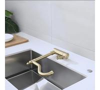 DRFGNF Vintage Kitchen Sink Tap for Front Window Foldable Faucet, Folding Caravan Tap Mixer Taps for Kitchen Sink-Brushed Gold