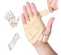 DrFinger Binario per deviazione ulnare, ortesi per deviazione dell'articolazione delle dita, con supporto in metallo, beige (destra-M)