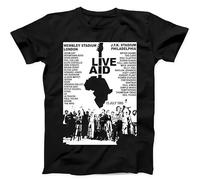 DRFTTFRerrtre Live Aid Concert Music Gig Event Live 1985 Wembley 80s Gift Tee Black T Shirt