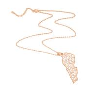 DRHTDXEJ Collana regolabile in metallo con ciondolo a forma di mappa del Libano, comoda da indossare, accessorio elegante