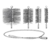 driattie Spazzola per tubi della stufa, spazzola flessibile per stufe a legna, a prova di fuoco, flessibile e anti intasamento, per grill, bruciatori, essiccatori, accumuli di cenere, caldaie