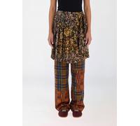 DRIES VAN NOTEN Pantaloni palazzo a vita alta con stampa patchwork 38 Arancione