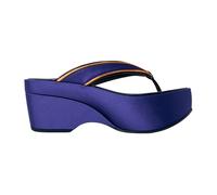 Dries Van Noten - Sandali Infradito con Zeppa in Raso - - Shoes - Donna - Viola - 38 EU