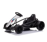 DRIFT-CAR 24V, Bianca, Ruote Drift lisce, 2 motori da 350W, Modalità deriva a 13 Km/h, Batteria 24V, Costruzione solida