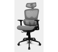 DRIFT GAMING DRAIR200BG - Sedia da gioco professionale, rete di alta qualità e polimero rinforzato, braccioli imbottiti regolabili in 2D, pistone di classe 4, girevole, inclinabile, nero/grigio.