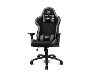 DRIFT GAMING Chair DR110 -DR110BGRAY,Sedia gioco professionale,tessuto traspirante,braccioli 4D,rotelle silenziose,pistone classe 4,inclinazione,cuscini lombari/cervicali,70 x 130-138 x 70 cm(LxAxP)