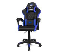 DRIFT GAMING DR35 - Sedia da gaming ergonomica professionale con supporto lombare e braccioli 2D regolabili, reclinabile a 135°, base robusta, ruote silenziose, rivestimento in similpelle, nero e blu