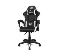 DRIFT GAMING DR35 - Sedia Gaming Ergonomica Professionale con Braccioli 2D Regolabili, Supporto Lombare e Cervicale, Reclinabile a 135°, Rivestimento in Pelle Sintetica, Ruote Silenziose, Nero-Bianco