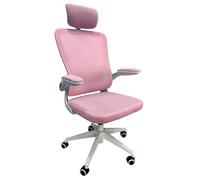 DRIFT GAMING DRAIR35 - Sedia ergonomica da ufficio e da scrivania per la casa, reclinabile, pieghevole e con poggiatesta e braccioli imbottiti, supporta fino a 120 kg, rete traspirante - Rosa/Bianco