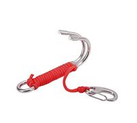 Drift Hook, Scuba Diving Reef Hook, Reef Drift Hook, con linea e clip a scatto per bulloni per occhio in acciaio inossidabile girevole per marina per immersioni alla deriva, (Rosso)