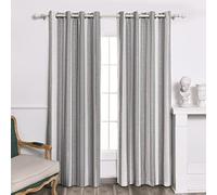 DriftAway Chris - Tende oscuranti in lino con strato termico e fonoassorbente lunghe 213 cm, per camera da letto, tende stampate a righe, isolamento termico, foderate, tendaggi per finestre per