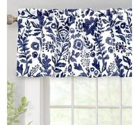 DriftAway Julia, mantovana per finestra con tasca per bastone, 132 x 35 cm più 4 cm (blu navy)