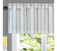 DriftAway Mantovana oscurante in misto lino a righe verticali per finestre, 45,7 cm, per soggiorno, country, vintage, foderata, con tasca per asta, 1 pannello