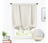 DriftAway Tenda oscurante a palloncino a doppio strato effetto lino, termoisolante e interamente foderata, regolabile con tasca passante per piccole finestre e bagno, 79 x 119 cm, lino chiaro