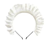 Driibubur Fascia delicata elegante scava fuori modello pieghettato lacci per capelli cerchio per feste cosplay costume puntelli per donne fascia da cameriera fascia colore bianco fasce in pizzo