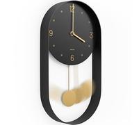 Driini Moderno orologio da parete a pendolo, con struttura in metallo decorativa e unica, con quadrante da 20,3 cm, design contemporaneo e minimalista, funzionamento silenzioso a batteria, include