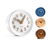 Driini Orologio da tavolo analogico in legno - 10,9 cm Orologio decorativo in legno di pino, design senza ticchettio - facile da leggere silenzioso orologio da tavolo - Orologio da tavolo silenzioso