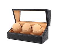 DRIKLUX Caricatore automatico per orologi Rolex e altri orologi di lusso, carica automatica con motore silenzioso, esterno in pelle di struzzo nera di alta qualità e morbidi cuscini flessibili in