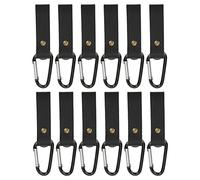 DriKou 12Pcs Leather Wall Hooks, PU Leather 5KG Load Durable Sturdy Wide Application Wall Hanging Strap for Bedroom Kitchen (Black)