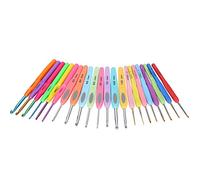 DriKou 22Pcs/Set Crochet Hooks Set Color Plastic Handle Aluminum Hook does not slip out of the hookfor Yarn Knitting Crafts Needles