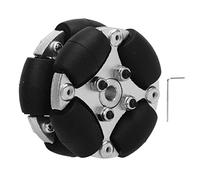 DriKou 38mm 1,5 pollici doppia ruota omnidirezionale in alluminio, ruota omnidirezionale robot con mozzi in metallo 14166 per piccole auto robotiche, piattaforme robotiche