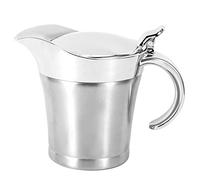 DriKou 750ML Salsiera, Salsiera in Acciaio Inossidabile 304 Pentola per Salsa Bistecca a Doppia Parete con Coperchio per sugo liquido ketchup crema di senape condimento insalata