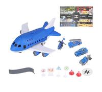 DriKou Airplane Toy Set,Assembly Transport Plane Cargo Model Toy for Aviation Themed Party Decorations,Best Birthday Gift (Blue)