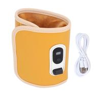 DriKou Baby Bottle Insulation Cover, Temperature Adjustable Portable USB Rechargeable Cordless Water Warmer Baby Milk Heat Keeper with LED Display for Outdoor Car Travel (Yellow)