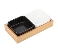 DriKou Divise Griglie Vassoio Multifunzionale Ecologico per Frutta Secca, Portapiatti per Salse e Snack Caramelle per la Casa (Two squares, 1 white and 1 black)