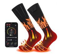 DriKou Heated Socks for Men Women,5000mAh Rechargeable Battery Foot Warmer with 3 Temperatures APP Control Machine Washable for Camping Fishing Cycling Skiing (One Size)