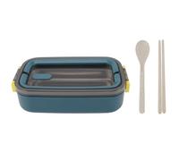 DriKou Lunch Box,Food Container 304 Stainless Steel Insulated Leakproof Metal Food Containers with Lids Silicone Lids for Adults Kids Students School Office (Elegant Blue)