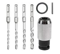 Drill Adapter - Metallo, Multi-Size Electric Hammer Quick-Release | Versatile Power Tool Socket Adapter With 4 Drill Bits, Construction & DIY Accessory For Electricians, Carpenters, Home Improvement