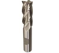 Drill America DWCF Series High-Speed Steel End Mill, finitura lucidata, 4 canne, estremità quadrata, lunghezza di taglio 1-3/8", diametro di taglio 5/16", lunghezza 3-1/8", cavo da 3/8" (confezione da
