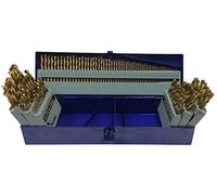 Drill America DWD115J-TN-SET Qualtech - Set di punte da trapano in acciaio al cobalto con manico in metallo, con rivestimento in TiN, gambo rotondo, flauto a spirale, 135 gradi, 1 pezzo