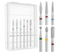 Drill Bits - Nails Manicure Sanding Grinder Professional Ceramic Carbide | Nail Polishing Head Set, Stainless Steel Universal Handle, Cuticle Remover and Nail Polishing Heads, Salon/Home Nail Care Too