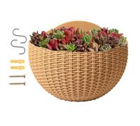 Drill Free Half Round Plant Container Wall Mount Garden Basket Holder