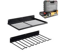 Drill Holder Wall Mount, Power Tool Organizer Rack For Garage Storage, Heavy Duty Metal Shelf For Drills Drivers Battery Tools, Workshop Wall Organizer, Quick Access, 16.92 X 8.22 X 0.39in