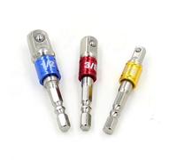 Drill Socket Impact Drill Extension Drill Bits Bar 1/4 3/8 1/2 Size 3Pcs(Silver)