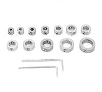 Drill Stop Set, 12 pezzi 3-16 mm Trapano in acciaio inossidabile Bit di arresto della profondità Anello limite di perforazione con chiave esagonale per stringere il set di arresti