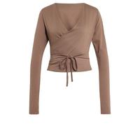 Drill top allenamento da donna adidas Studio Soft 3 Stripes Marron 2XS