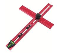 Drilling Positioning Ruler | Multi - Angle Measuring Tool with 2 Sliders & Bubble Level | Aluminum Alloy T - Square for Woodworking/Cabinet Installation/DIY Projects