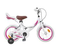 Drillkyn Bicicletta per bambini rosa chiaro con manubrio e sella regolabili per 2-4 anni, telaio in acciaio, parafanghi, campanello, freno a cerchione, per una guida sicura nella vita quotidiana e nel