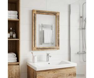 Drillkyn Specchio da bagno da parete, 70 x 50 x 3 cm, in vetro, con design moderno e riflesso chiaro, per la cura e lo styling