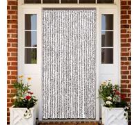 Drillkyn Tenda antimosche per porta, in ciniglia, silenziosa, con ganci, contro mosche, zanzare, vespe e polline, 100 x 200 cm, colore: marrone beige
