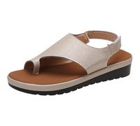 DRIMEE Correttore di Alluce Valgo Pantofole Signore,Comodo Infradito per Correttore Dito,Traspirante Sandalo con Piattaforma di Supporto,per Ortopedia,Correzione del Piede,Champagne Gold,US7.5/EU39