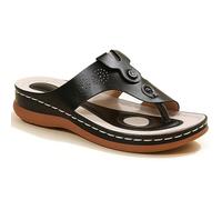 DRIMEE Infradito Donna Moda Ortopediche Estive Comode Supporto Arco Plantare Flip Flops Doccia Spiaggia Piscina Aperte Mare Leggere Ciabatte Antiscivolo Suole Zeppa,Nero,US10/EU42