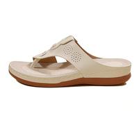DRIMEE Sandali Ortesi Donna | Scarpe Ortopediche Slip On per Camminata | Sandali Infradito Piatti | Sandali Comfort per Donna Sandali Ortopedici Supporto per Arco Plantare,Beige,US11/EU43