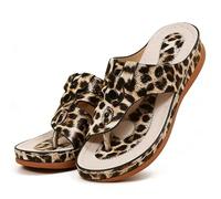 DRIMEE Sandali Ortesi Donna | Scarpe Ortopediche Slip On per Camminata | Sandali Infradito Piatti | Sandali Comfort per Donna Sandali Ortopedici Supporto per Arco Plantare,Leopard Print,US9/EU41