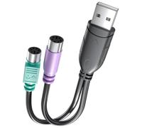 Drimoor Adattatore da PS2 a USB, adattatore passivo da USB a PS2 per PC portatile, cavo USB maschio a Mini-DIN femmina a 6 pin per tastiera e mouse