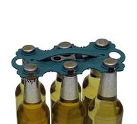 Drink Carrier, Can Holder Organizer, 6 Can with Handle, Compact Bottle Transport Rack, Beverage Tote with Opener Tool 3.94x2.36x0.2 Inches for Camping Picnic Bbq Rv Tailgate Party Beach Travel Event
